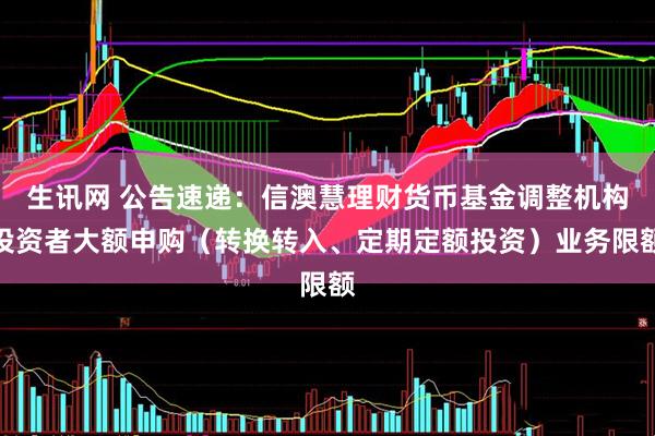 生讯网 公告速递：信澳慧理财货币基金调整机构投资者大额申购（转换转入、定期定额投资）业务限额